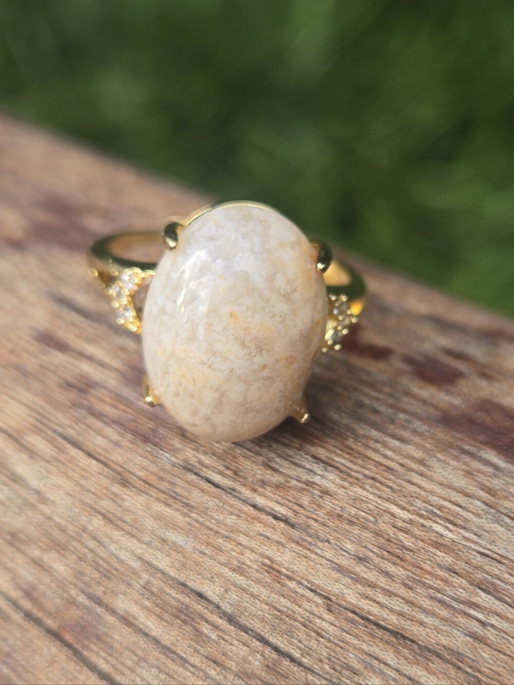 Crazy Lace Agate Filigree Statement Ring